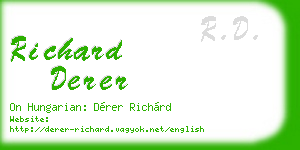 richard derer business card