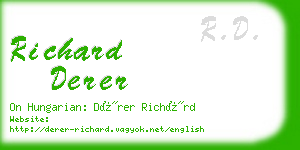 richard derer business card